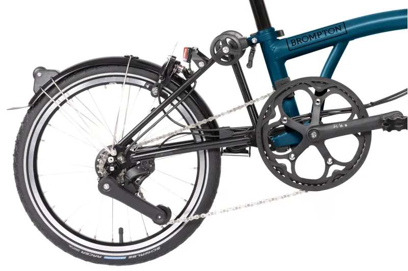 Brompton Electric C Line Explore 12 Speed Folding Bike 2025 in Ocean Blue-4